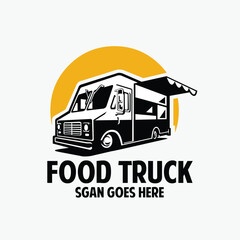 Food truck company logo design vector isolated. Best for food truck related industry