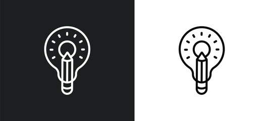 creative line icon in white and black colors. creative flat vector icon from creative collection for web, mobile apps and ui.