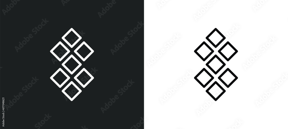 Aufkleber tiles line icon in white and black colors. tiles flat vector icon from tiles collection for web, mob