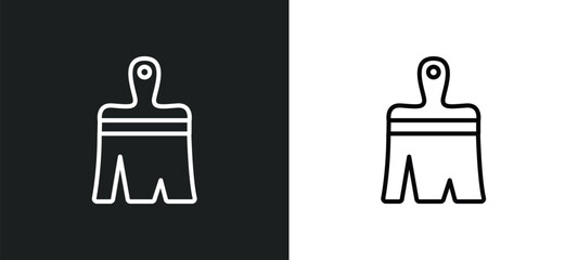 paint brush line icon in white and black colors. paint brush flat vector icon from paint brush collection for web, mobile apps and ui.