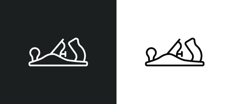 planer line icon in white and black colors. planer flat vector icon from planer collection for web, mobile apps and ui.