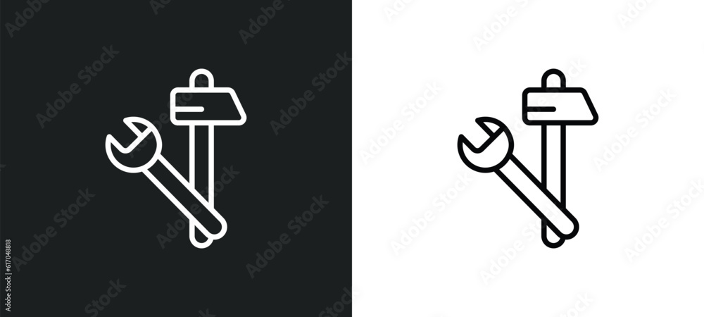 Poster improvement line icon in white and black colors. improvement flat vector icon from improvement colle