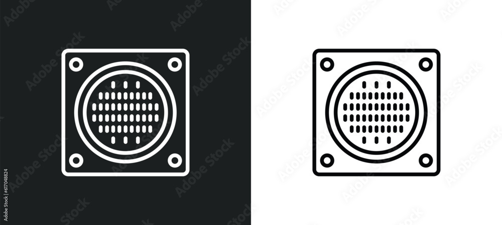 Aufkleber drain line icon in white and black colors. drain flat vector icon from drain collection for web, mob