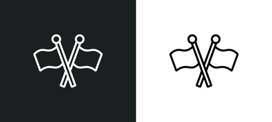 line icon in white and black colors. flat vector icon from collection for web, mobile apps and
