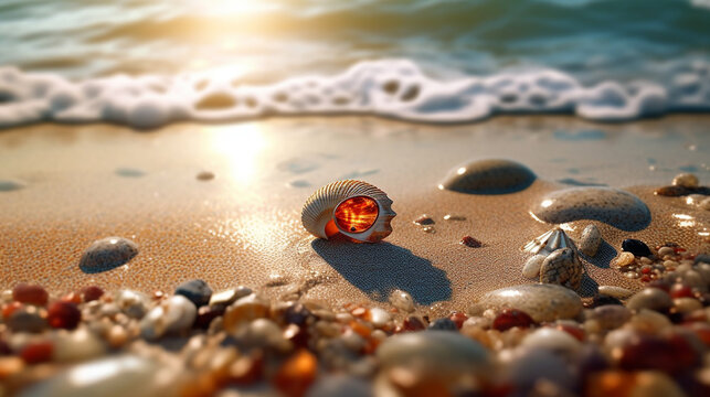stones on the sand HD 8K wallpaper Stock Photographic Image