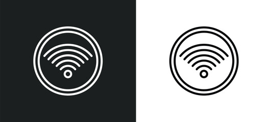 wi fi line icon in white and black colors. wi fi flat vector icon from wi fi collection for web, mobile apps and ui.