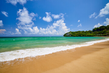 Fototapeta na wymiar Beautiful landscape with the beach of Phuket, Thailand from the Andaman Sea.
