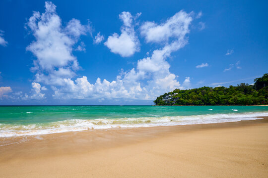 Beautiful landscape with the beach of Phuket, Thailand from the Andaman Sea. © czamfir