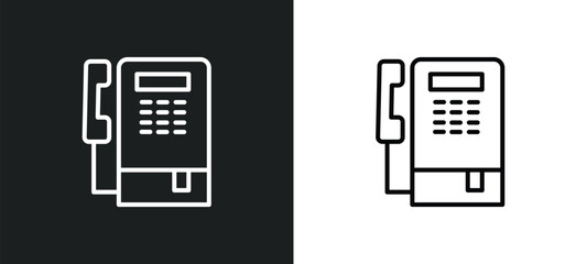 public phone line icon in white and black colors. public phone flat vector icon from public phone collection for web, mobile apps and ui.