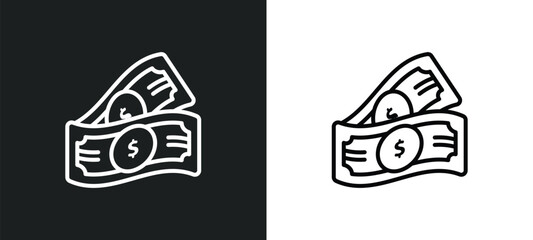 american dollar line icon in white and black colors. american dollar flat vector icon from american dollar collection for web, mobile apps and ui.