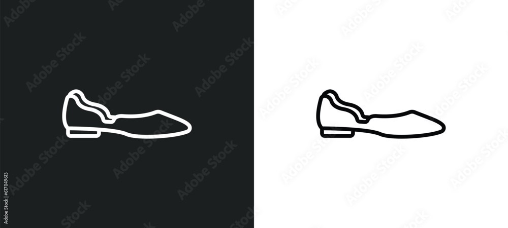 Poster ballets line icon in white and black colors. ballets flat vector icon from ballets collection for we