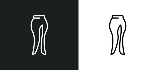 slit skirt line icon in white and black colors. slit skirt flat vector icon from slit skirt collection for web, mobile apps and ui.