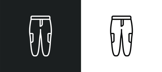 chi pants line icon in white and black colors. chi pants flat vector icon from chi pants collection for web, mobile apps and ui.