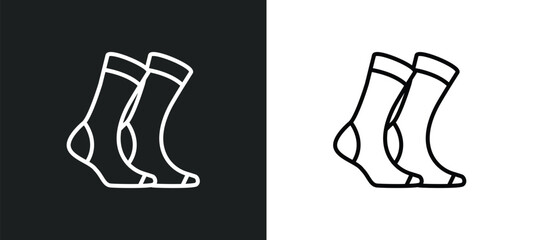 women socks line icon in white and black colors. women socks flat vector icon from women socks collection for web, mobile apps and ui.