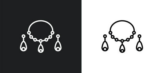 jewelry line icon in white and black colors. jewelry flat vector icon from jewelry collection for web, mobile apps and ui.