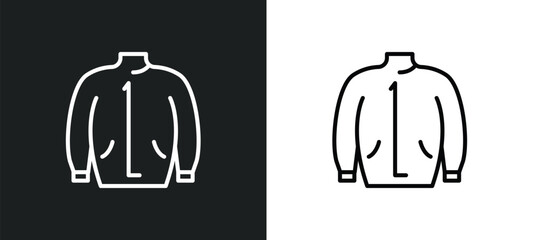 parka line icon in white and black colors. parka flat vector icon from parka collection for web, mobile apps and ui.