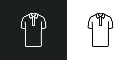 cotton polo shirt line icon in white and black colors. cotton polo shirt flat vector icon from cotton polo shirt collection for web, mobile apps and ui.
