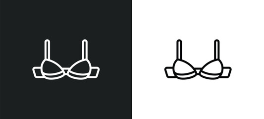 bra line icon in white and black colors. bra flat vector icon from bra collection for web, mobile apps and ui. - obrazy, fototapety, plakaty