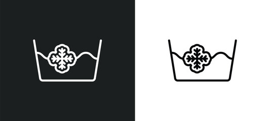 cold water line icon in white and black colors. cold water flat vector icon from cold water collection for web, mobile apps and ui.
