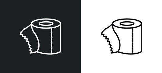 toilet paper cleanin line icon in white and black colors. toilet paper cleanin flat vector icon from toilet paper cleanin collection for web, mobile apps and ui.