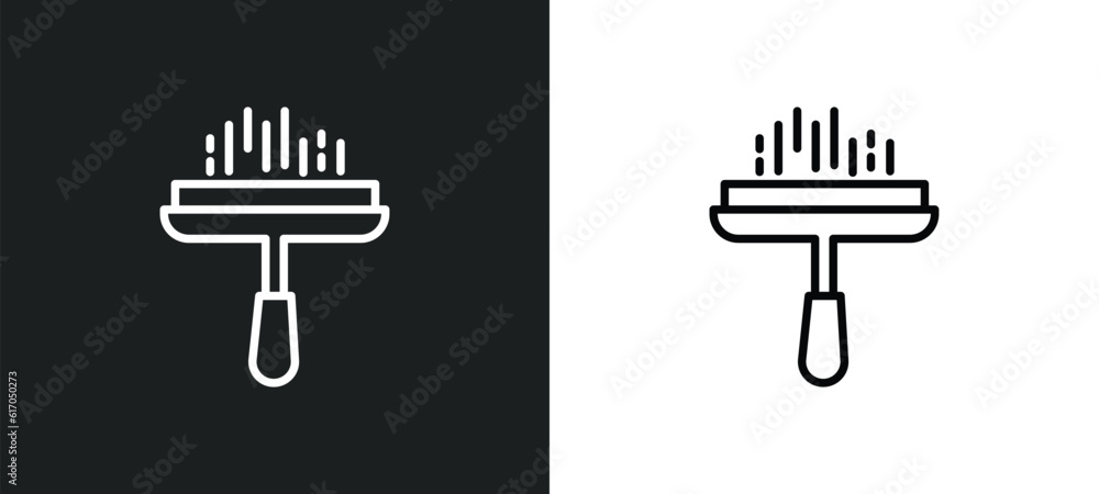 Poster window cleaner line icon in white and black colors. window cleaner flat vector icon from window clea