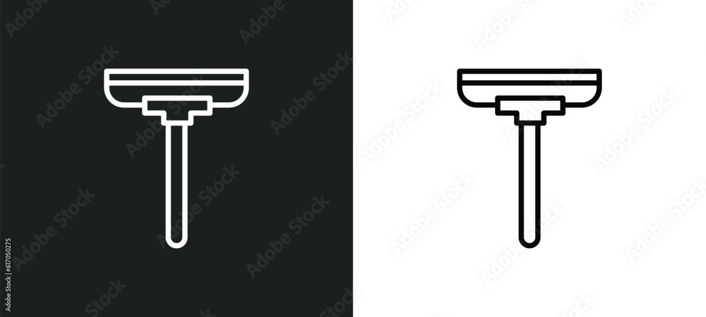 Poster wiper line icon in white and black colors. wiper flat vector icon from wiper collection for web, mob