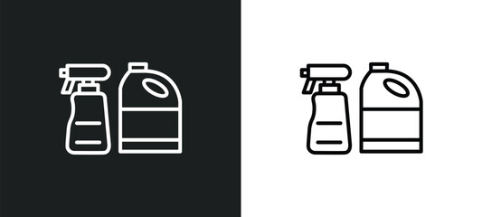 cleaning products line icon in white and black colors. cleaning products flat vector icon from cleaning products collection for web, mobile apps and ui.