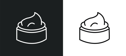 cream line icon in white and black colors. cream flat vector icon from cream collection for web, mobile apps and ui.