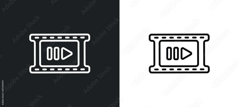 Poster slow motion line icon in white and black colors. slow motion flat vector icon from slow motion colle
