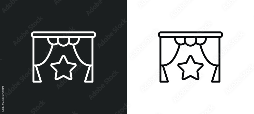 Poster premiere line icon in white and black colors. premiere flat vector icon from premiere collection for