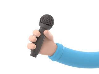 Transparent Backgrounds Mock-up.Cartoon hand holding microphone .Supports PNG files with transparent backgrounds.
