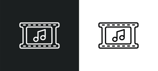 soundtrack line icon in white and black colors. soundtrack flat vector icon from soundtrack collection for web, mobile apps and ui.