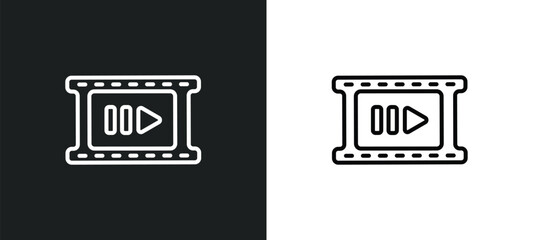 slow motion line icon in white and black colors. slow motion flat vector icon from slow motion collection for web, mobile apps and ui.