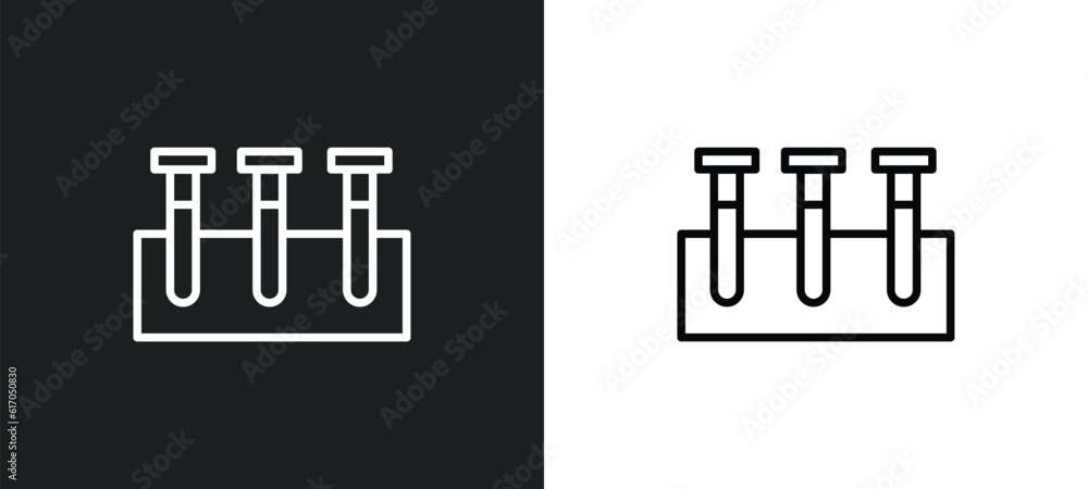 Aufkleber samples line icon in white and black colors. samples flat vector icon from samples collection for we