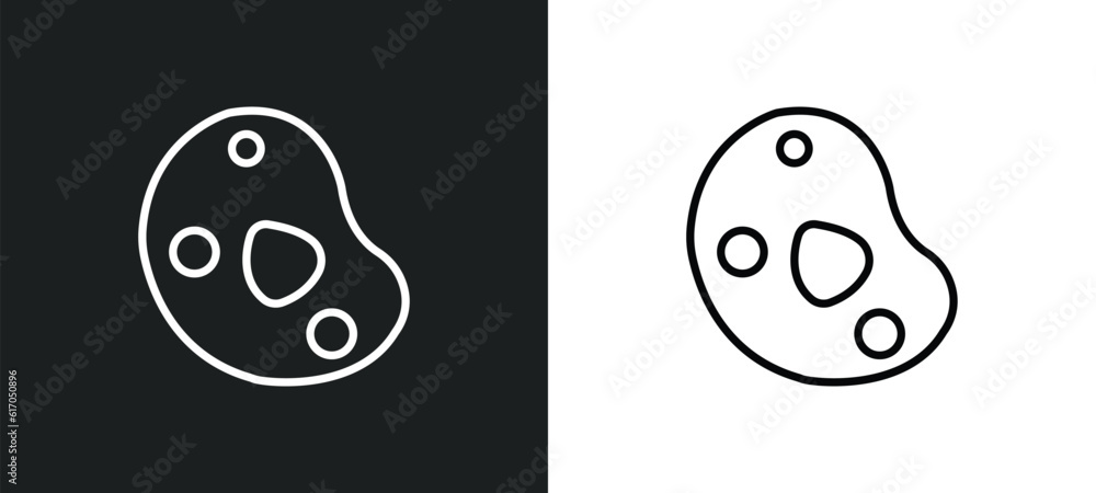 Aufkleber cell line icon in white and black colors. cell flat vector icon from cell collection for web, mobile