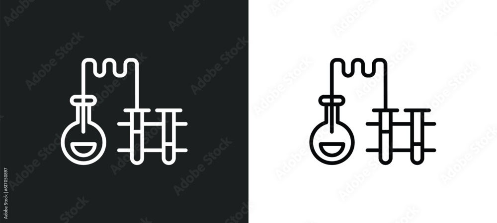 Poster laboratory line icon in white and black colors. laboratory flat vector icon from laboratory collecti