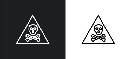 dangerous line icon in white and black colors. dangerous flat vector icon from dangerous collection for web, mobile apps and ui.