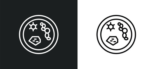 microbiology line icon in white and black colors. microbiology flat vector icon from microbiology collection for web, mobile apps and ui.