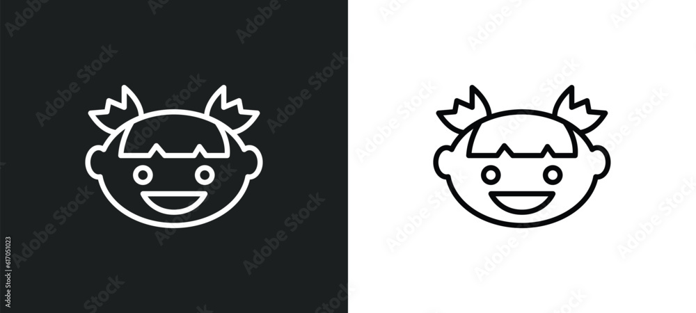 Poster smiley face line icon in white and black colors. smiley face flat vector icon from smiley face colle