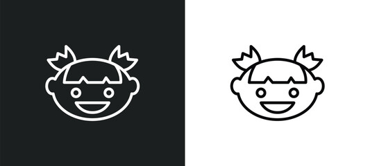 smiley face line icon in white and black colors. smiley face flat vector icon from smiley face collection for web, mobile apps and ui.