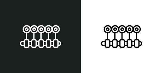 Fototapeta premium car crankshaft line icon in white and black colors. car crankshaft flat vector icon from car crankshaft collection for web, mobile apps and ui.