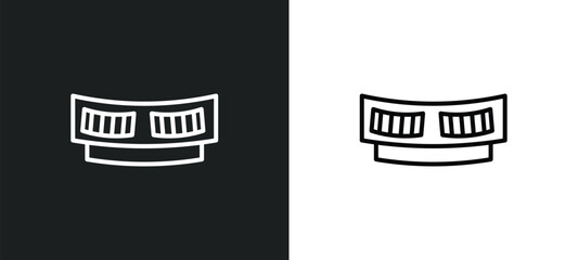 car cowl line icon in white and black colors. car cowl flat vector icon from car cowl collection for web, mobile apps and ui.