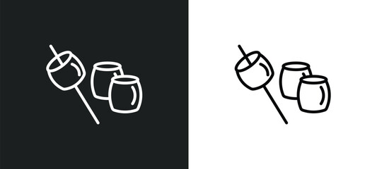 marshmallow line icon in white and black colors. marshmallow flat vector icon from marshmallow collection for web, mobile apps and ui.