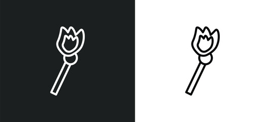 matches line icon in white and black colors. matches flat vector icon from matches collection for web, mobile apps and ui.