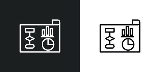 business plan line icon in white and black colors. business plan flat vector icon from business plan collection for web, mobile apps and ui.