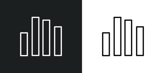 bar stats line icon in white and black colors. bar stats flat vector icon from bar stats collection for web, mobile apps and ui.