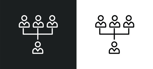 increase team work line icon in white and black colors. increase team work flat vector icon from increase team work collection for web, mobile apps and ui.