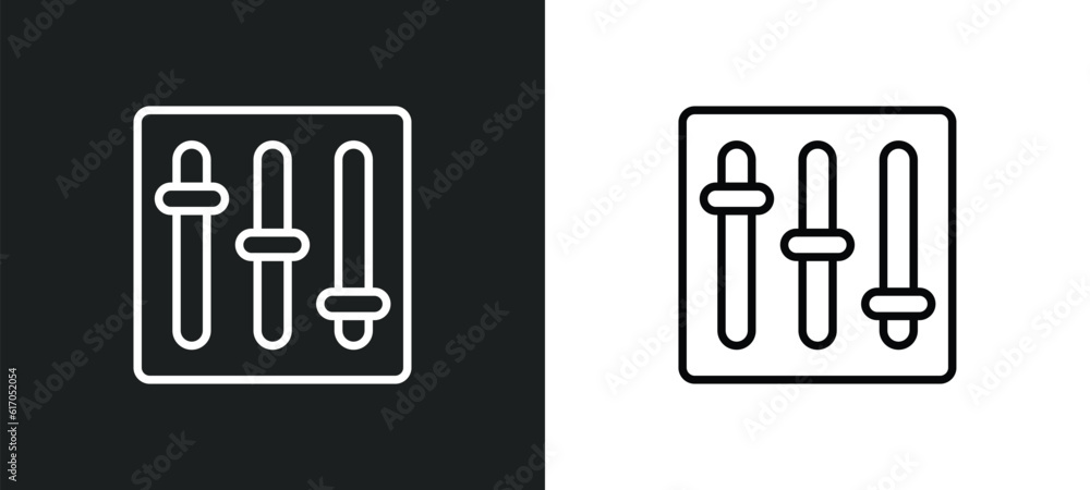 Poster tones line icon in white and black colors. tones flat vector icon from tones collection for web, mob