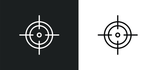 target line icon in white and black colors. target flat vector icon from target collection for web, mobile apps and ui.