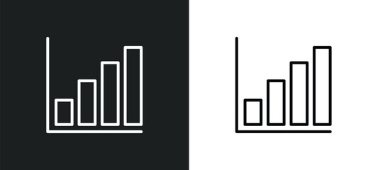 bar diagram line icon in white and black colors. bar diagram flat vector icon from bar diagram collection for web, mobile apps and ui.